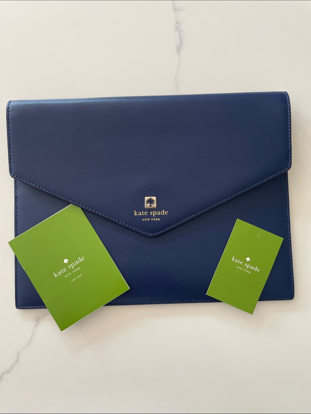 NWT Kate Spade navy envelope clutch. Elegant.